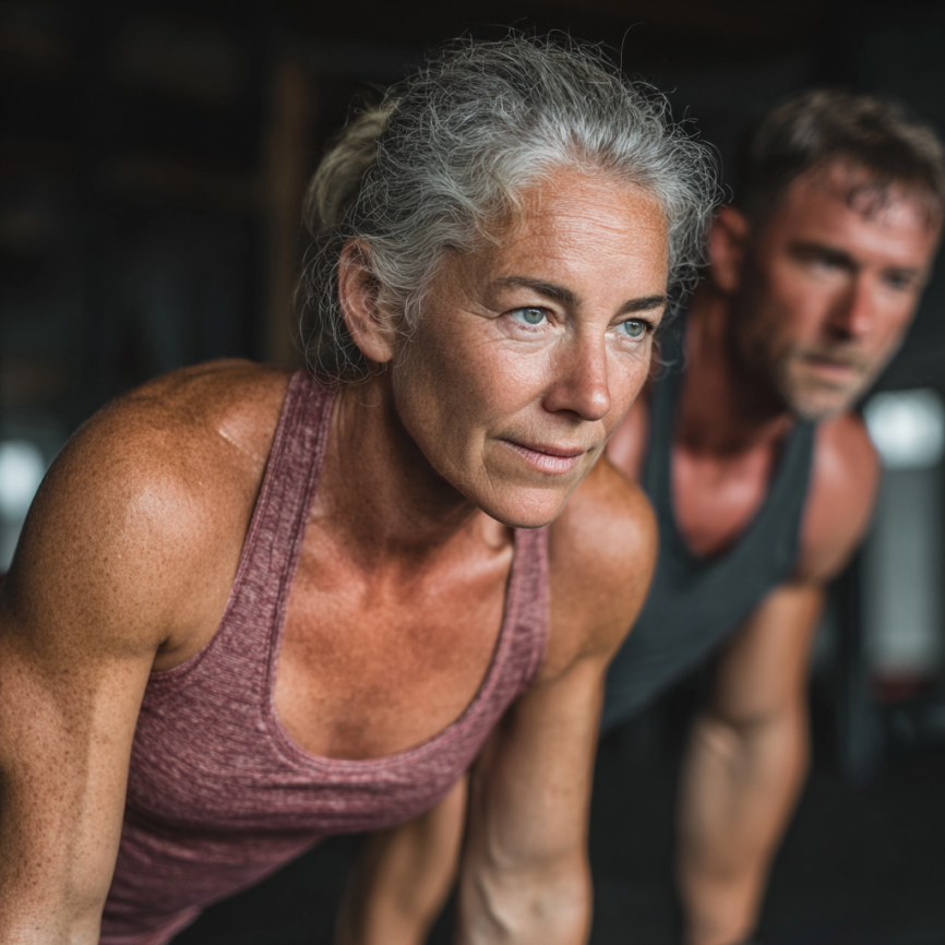 Професійний тренер з літньою людиною